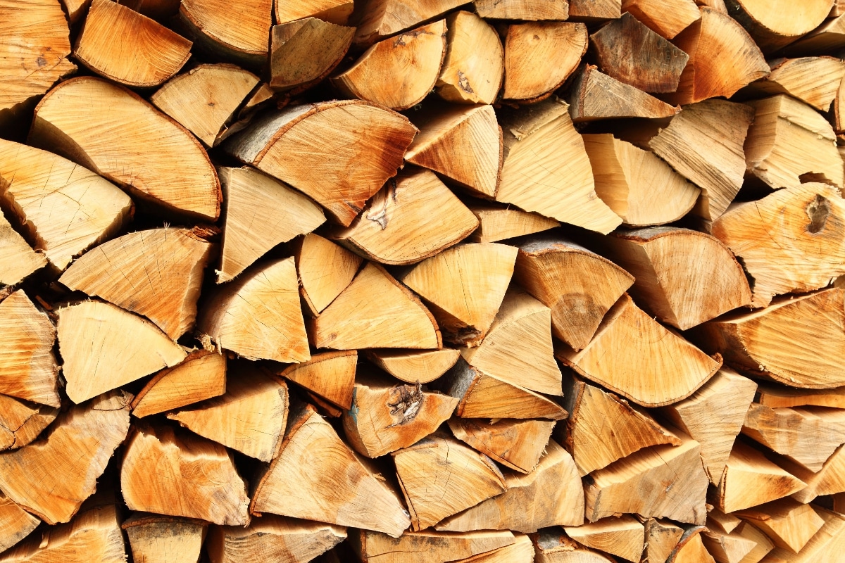 biomassaketel houtblokken